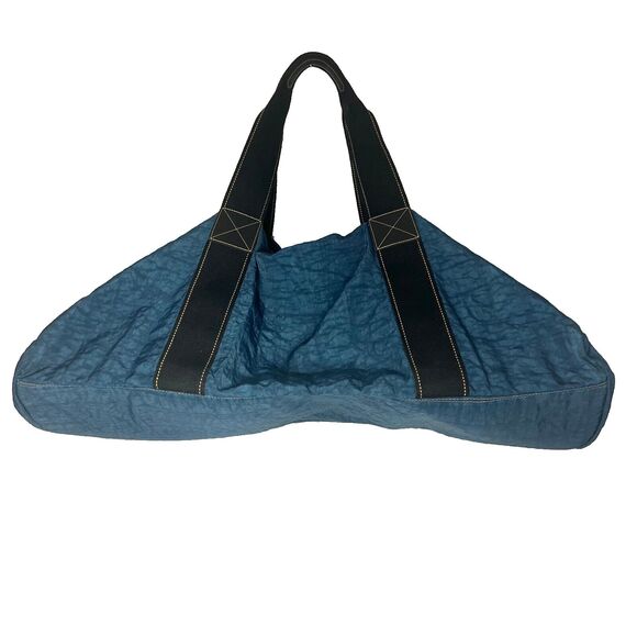 Vtg Kipling Large Duffle Bag Travel Weekender Nylon Zip Blue Overnight Tote - Picture 2 of 16